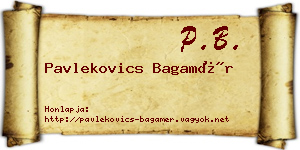 Pavlekovics Bagamér névjegykártya